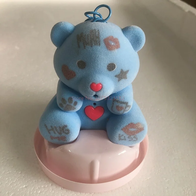 Venda quente abraço chupeta urso de pelúcia vai gravar brilho bonito pelúcia caixa cega brinquedo chaveiro pingente presente do dia dos namorados da menina