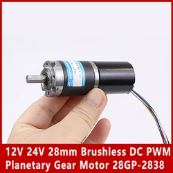 12V 24V 28mm Brushless DC Planetary Gear Motor PWM Adjustable Speed Can CW CCW Micro Motor 28GP-2838