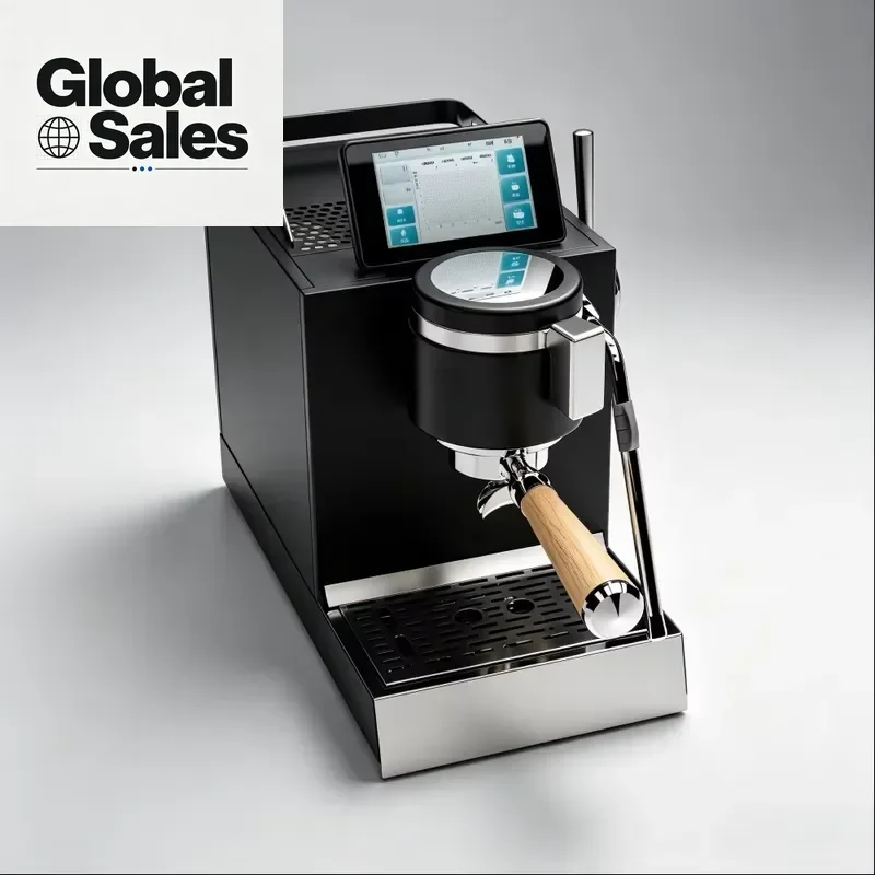 Machine à expresso semi-automatique intelligente VOKA avec surveillance et enregistrement en temps réel de la pression du couche de poudre et double chaudière