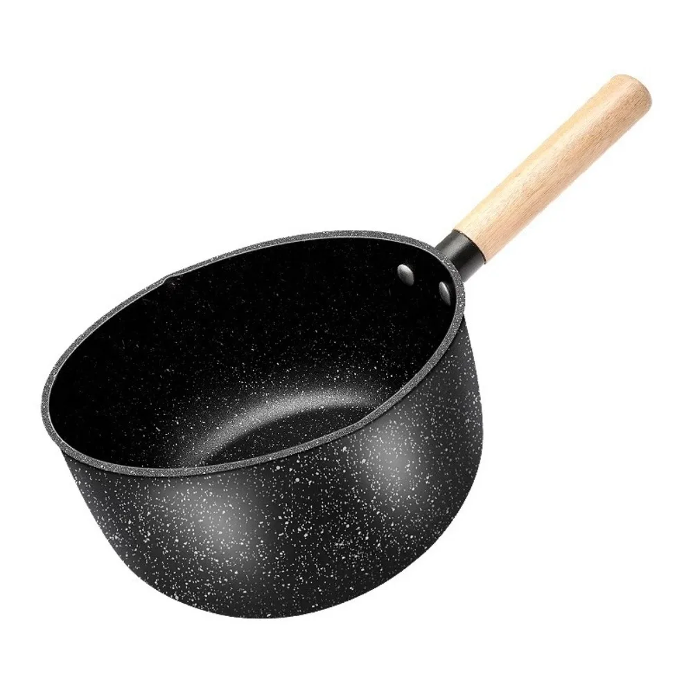 

Бытовая кастрюля с деревянной ручкой в японском стиле, антипригарный дизайн Diversion, кастрюля для супа, стеклянная крышка, легкая кастрюля для приготовления пищи, детское питание