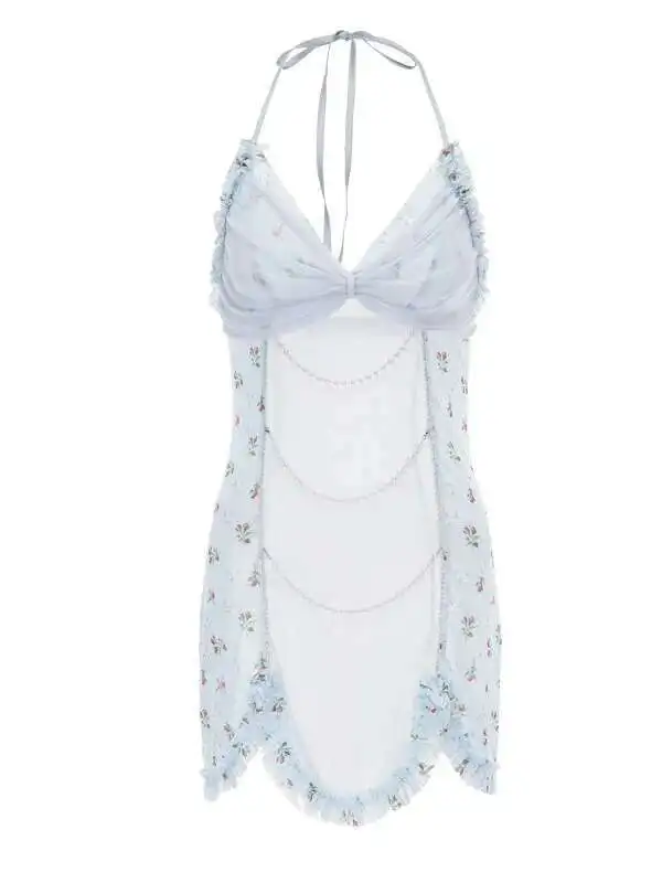 Nuevo vestido dulce Pure Desire elegante de malla transparente vestido Sexy con tirantes de encaje seductor elegante encanto Sensual Allure Fiery Sweet J5PT