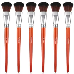 6pcs Mop Brush For Acrylic Painting 1 Inch Blending Brush Paint Brushes For Acrylic Face Body Painting Oval Mop Acrylic Brush