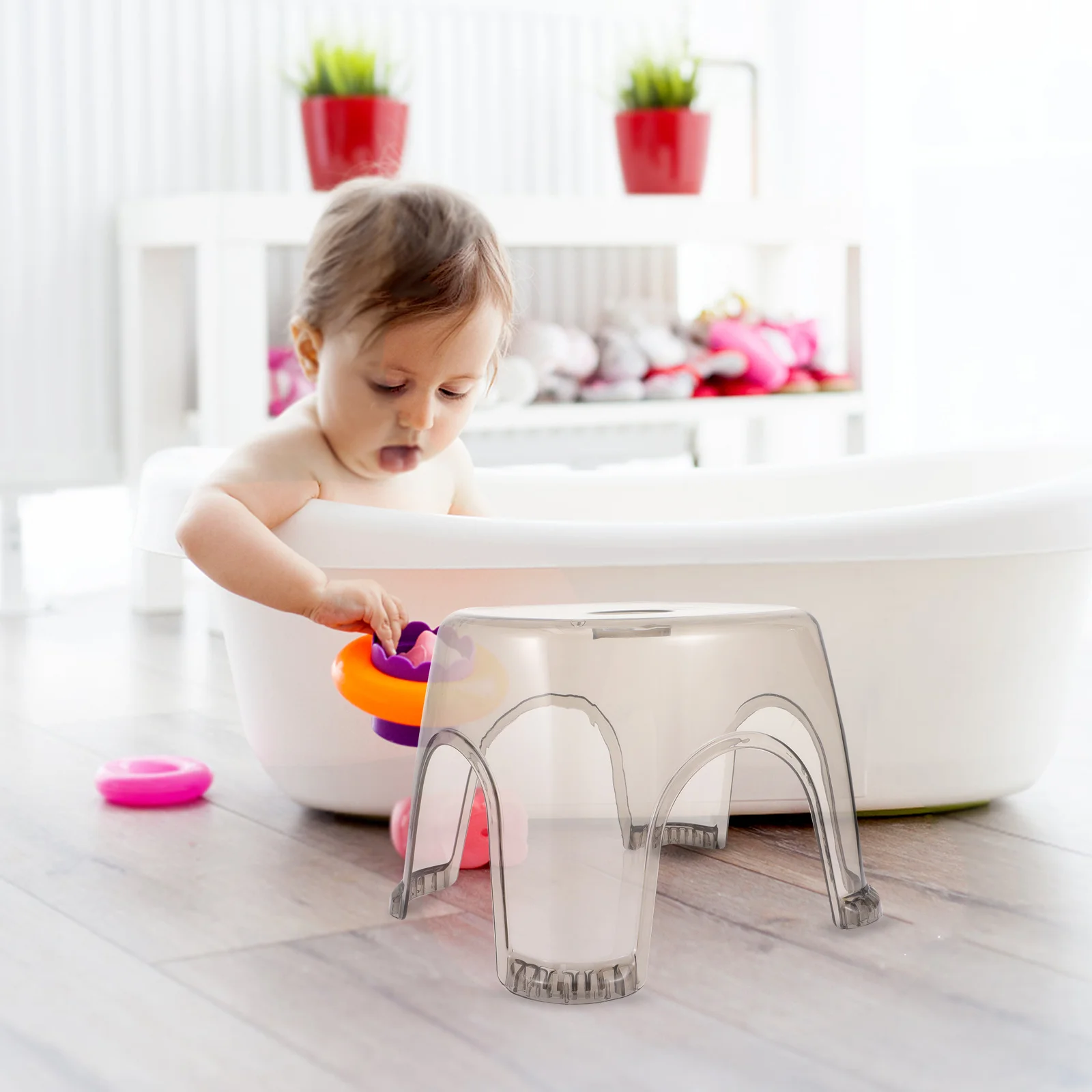 2pcs Plastic Small Step For Kids Lightweight Household Foot Stool Shoe Changing Stool Bathroom Living Room Bedroom Outdoor Use