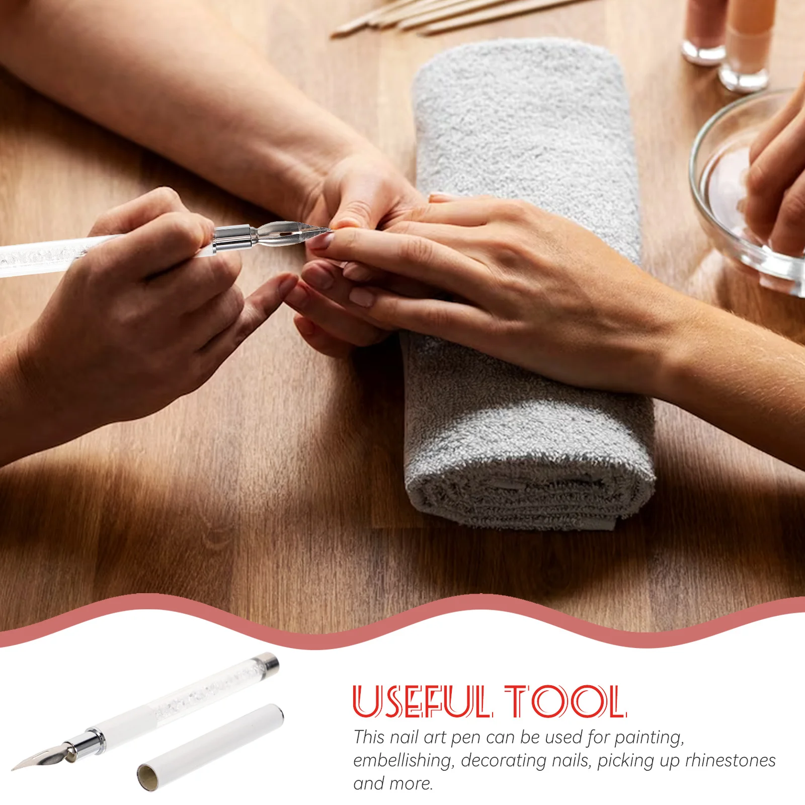 Nail Rhinestone Picker Pen Manicure Tool For Painting Decorating Nails Smooth Lightweight Portable Nail Art