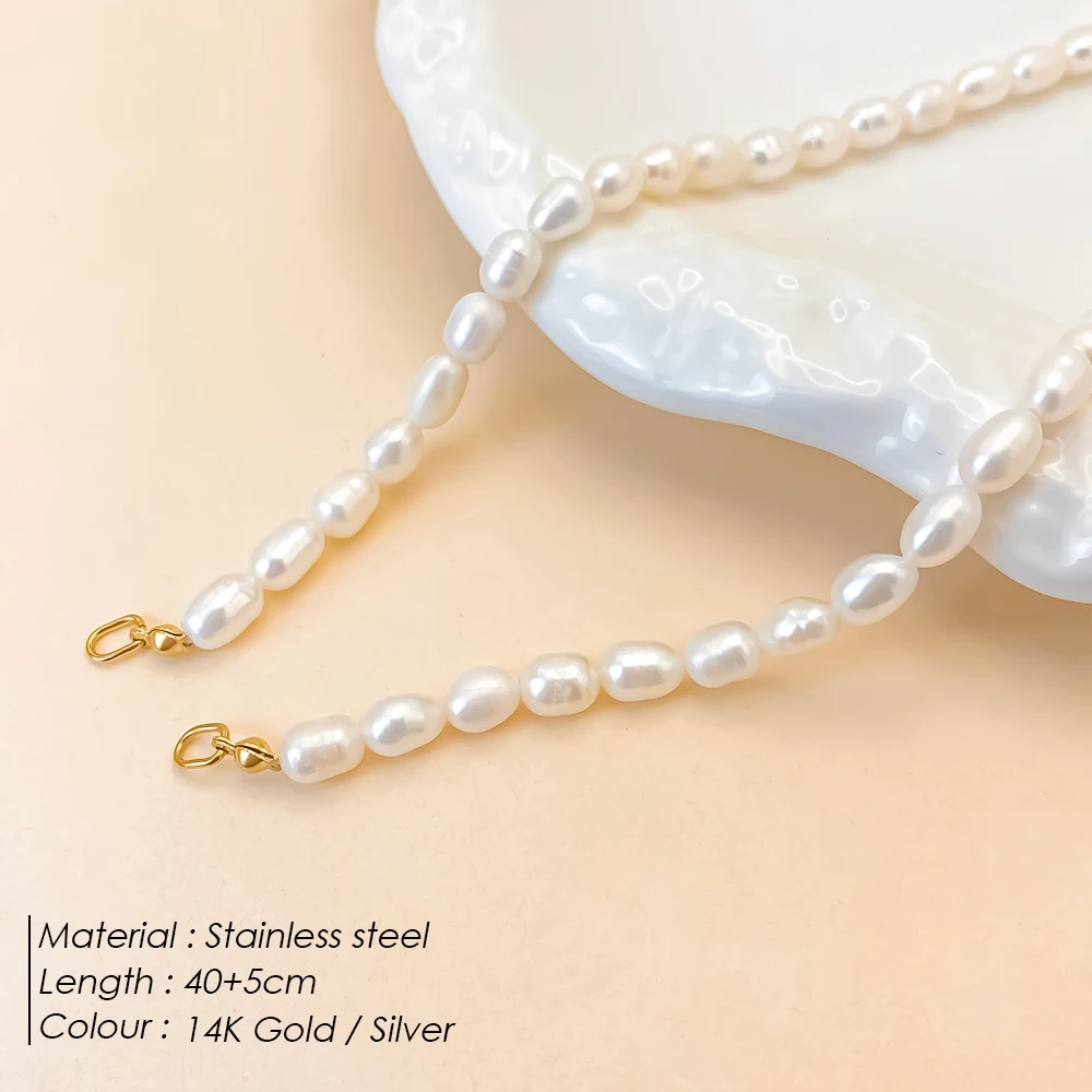 eManco 4MM Irregular Freshwater Pearl Chain With Upgraded Lobster Clasp Connector For DIY Jewelry Making Accessories Necklaces