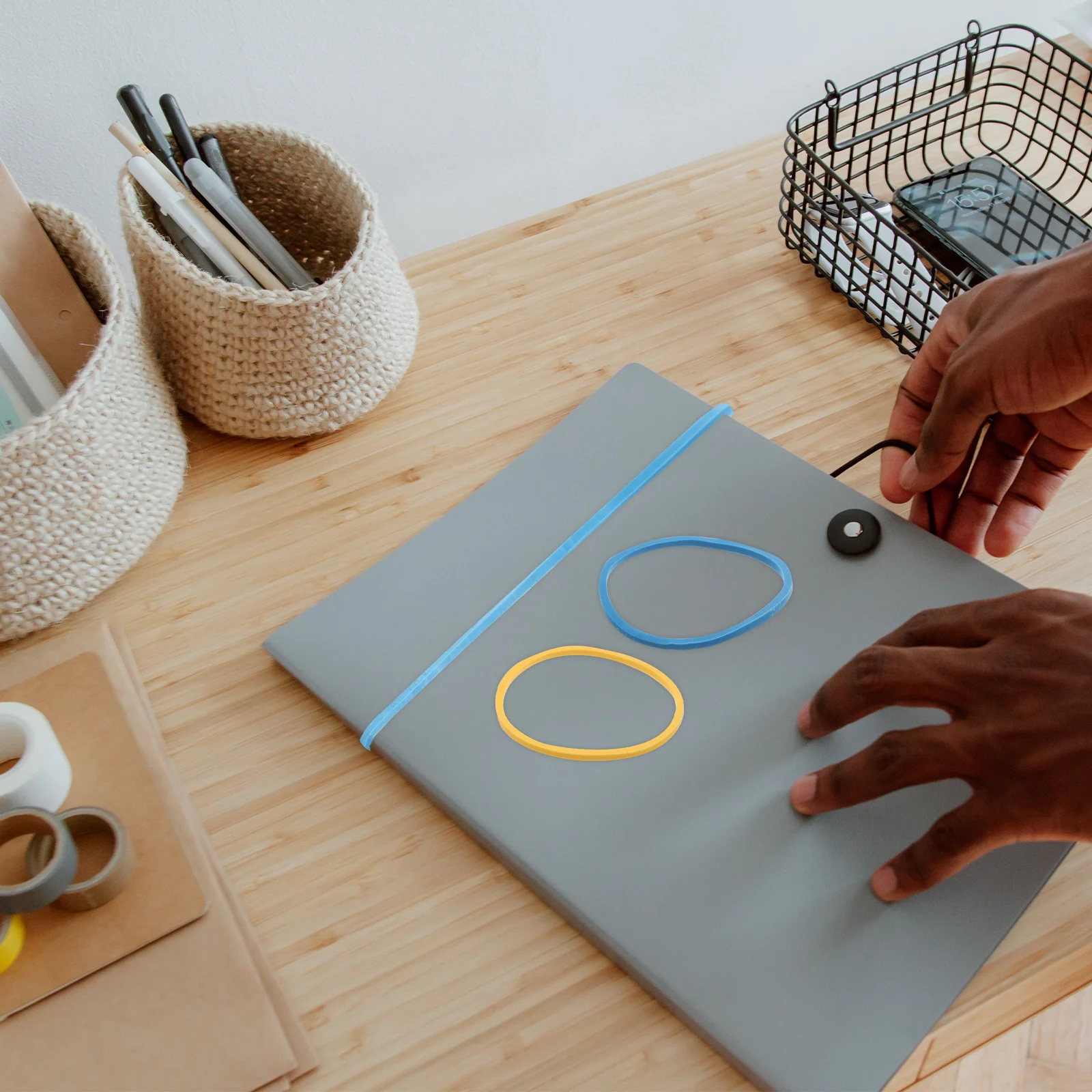 60 قطعة من الألواح الجيولوجية المطاطية الملونة للمكتب والمدرسة والمنزل تستخدم أربطة مرنة كبيرة لتنظيم الحرف اليدوية #1