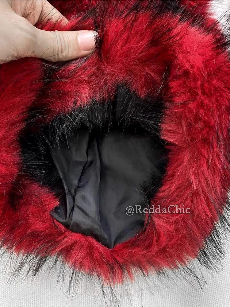 REDDACHiC Cybergoth Fuzzy Leg Warmers Punk Eyelets Belt Faux Fur Boots Cover Winter Socks Women Concert Festival Cosplay Costume