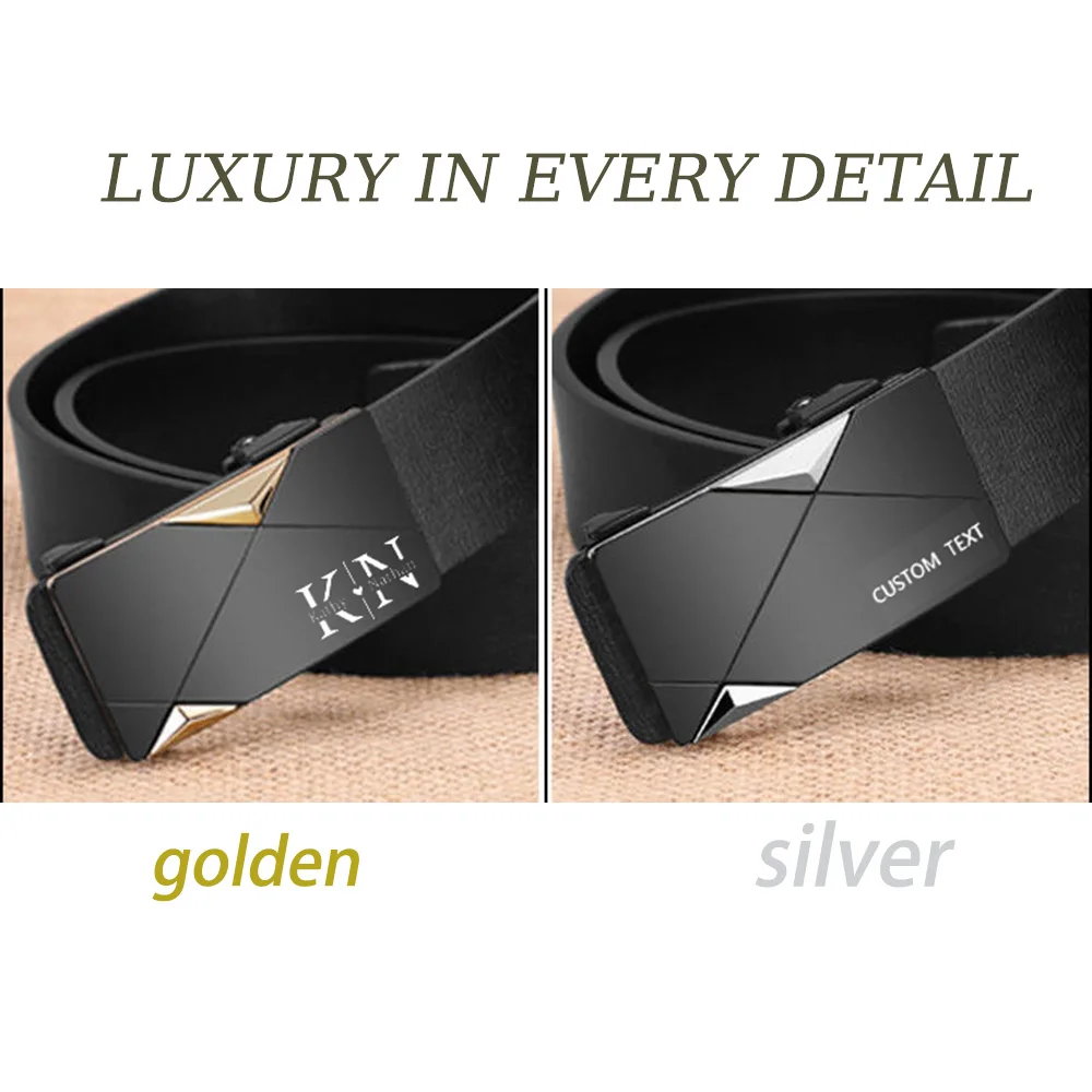 Elegant Custom Engraved Men Leather Belt Classic Business Waistband Gift For Boyfriend Dad Father Birthday Anniversary Present