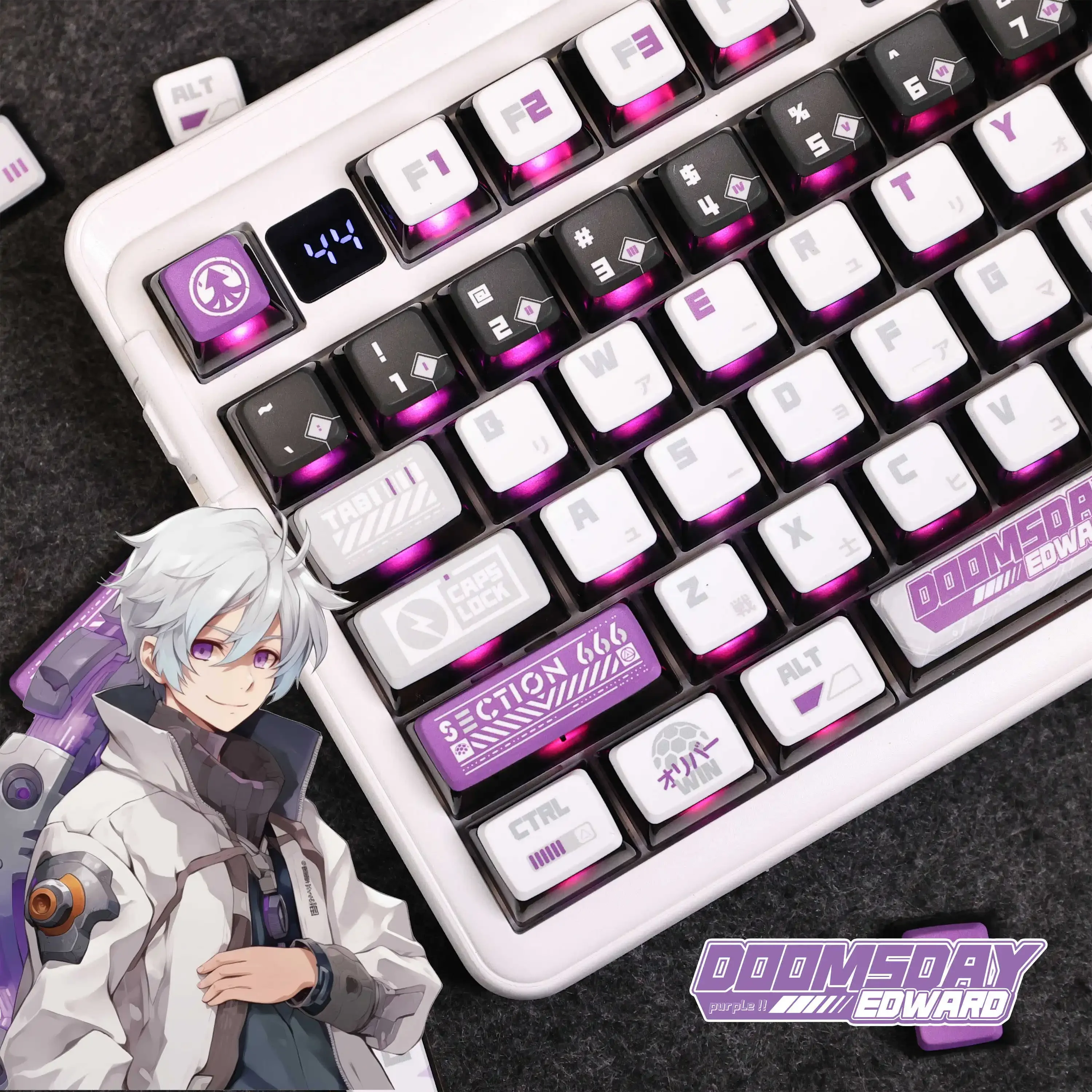 

119 Keys/Set Doomsday Edward Anime Keycap Cherry Profile Dye ASA PBT For Mx Switch Mechanical Keyboard GH60 GK61 64 68 87