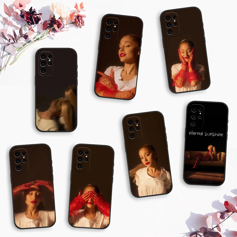 Singer A-Ariana Eternal Sunshine G-Grande Phone Case For Samsung Galaxy A54 A71 A72 A73 S22 S23 Ultra Black Soft Silicone Cover