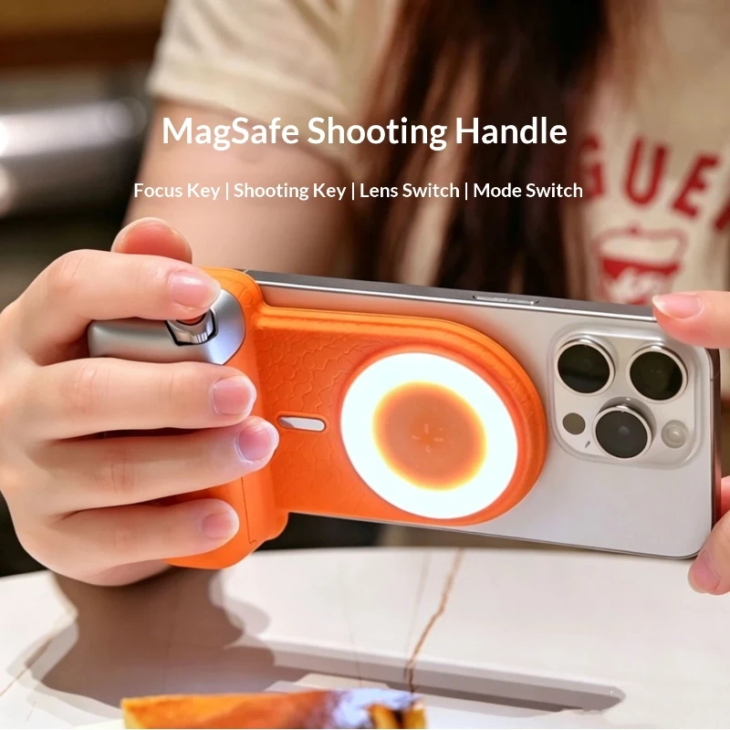 Magnetic Bluetooth Selfie Handle Three Colors Fill Light Phone Photography Grip Handheld Shooting Holder For Mobile Vlog Video - view 2