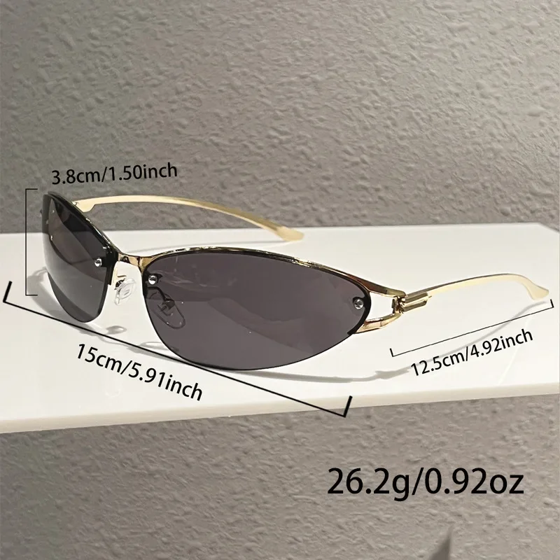 Neue Y2K Girl Technologie Mode Sonnenbrille Metall Cat-Eye Sonnenbrille für Frauen Trendige Marken-Brille für Männer Outdoor-Reise-Brillen – Detail 10