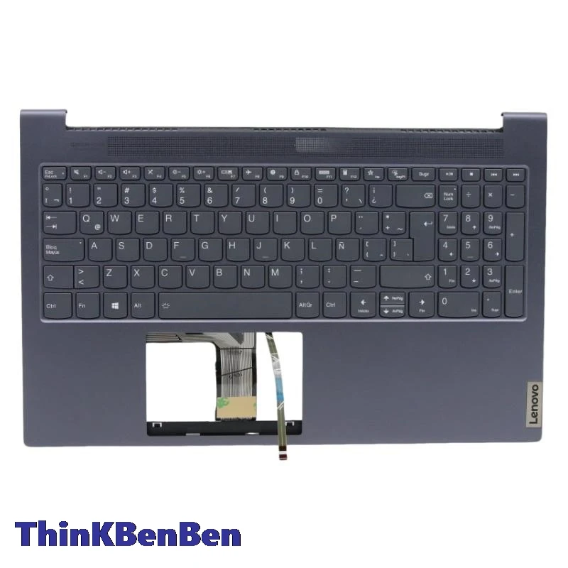Imagem -01 - Las Latin Espanhol Cinza Teclado Upper Case Capa Palmrest Shell para Lenovo Ideapad Yoga Slim7 15 15imh05 5cb0z28193