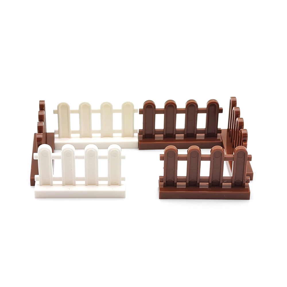 10Pcs MOC small Guardrail Building Blocks Fence DIY Building Educational Guardrail City street scene Building Block Toys Gift