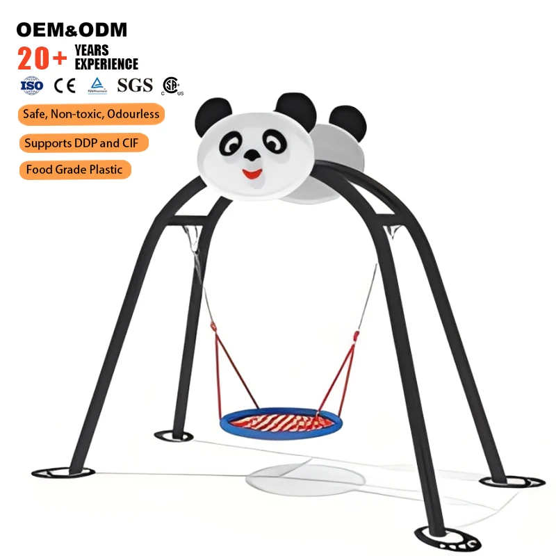 Custom OEM Outdoor Playground Curved Metal Swing System For Children Outdoor Sport