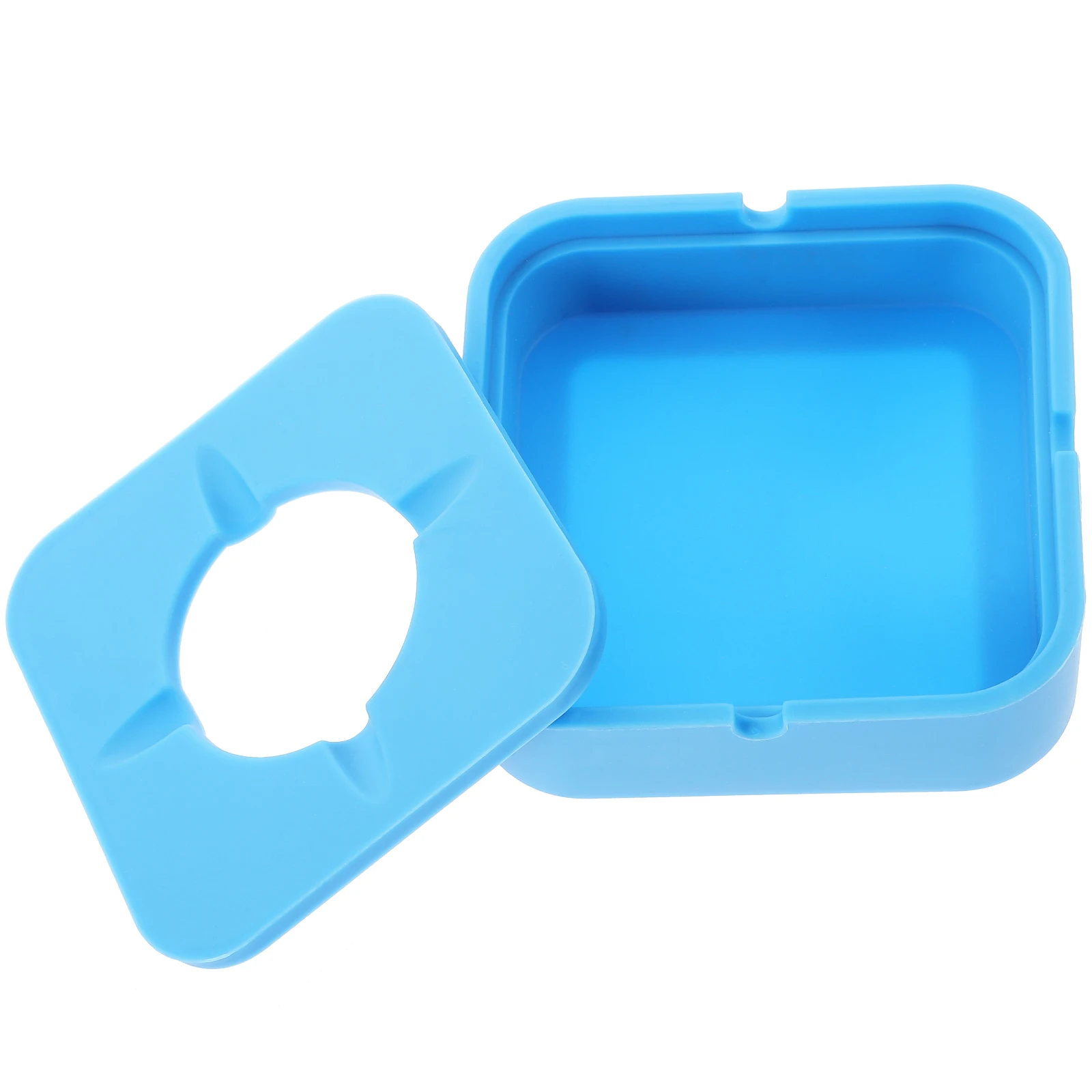 

Silicone Ashtray Lidded Holder Blue Home Smoke Accessories Anti Scald Tray nament Desktop Decor Household Container