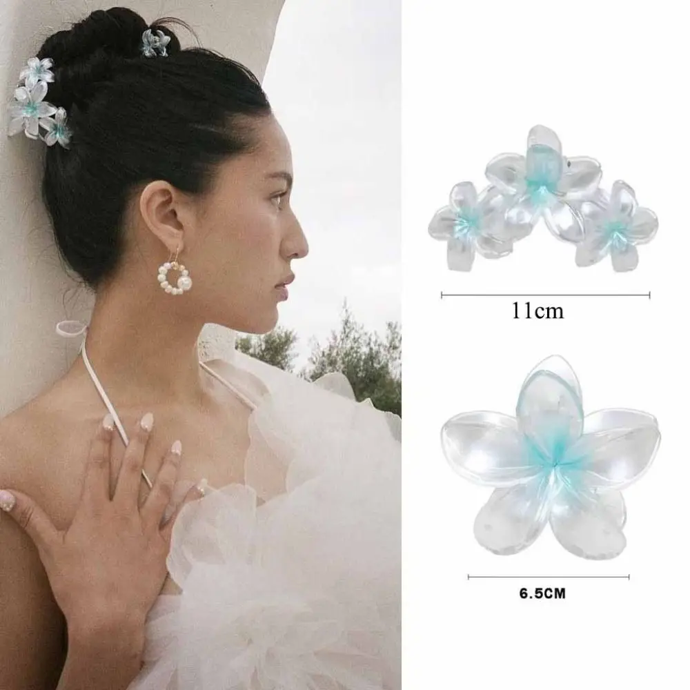 

Simple Gradient Frangipani Hair Clip Plumeria Ins Style Flower Hairpin Shark Clip