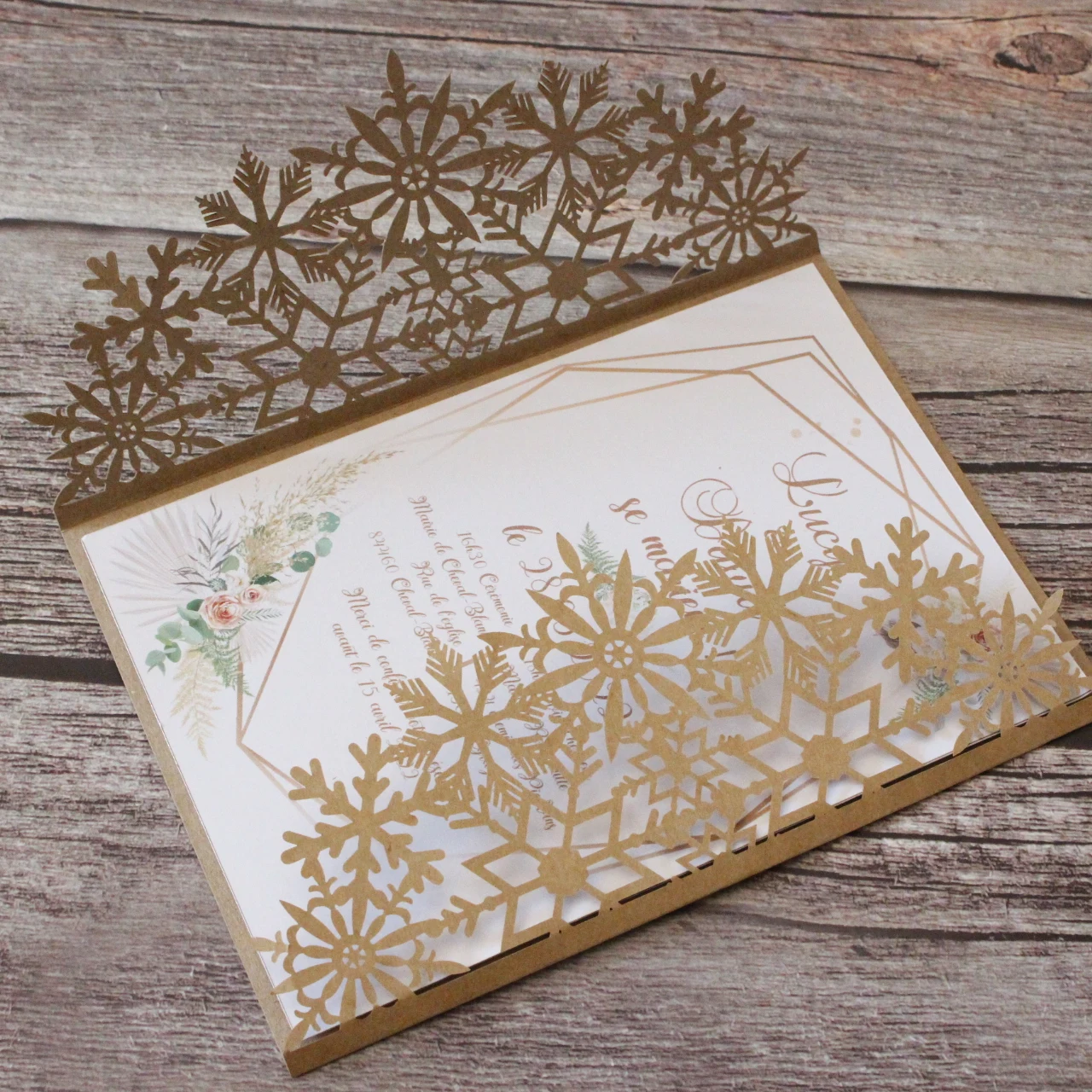 

Rural Laser Cut Invitation Card Craft Paper Elegant Design For Wedding Engagement Celebration Party Offer Customized Printing