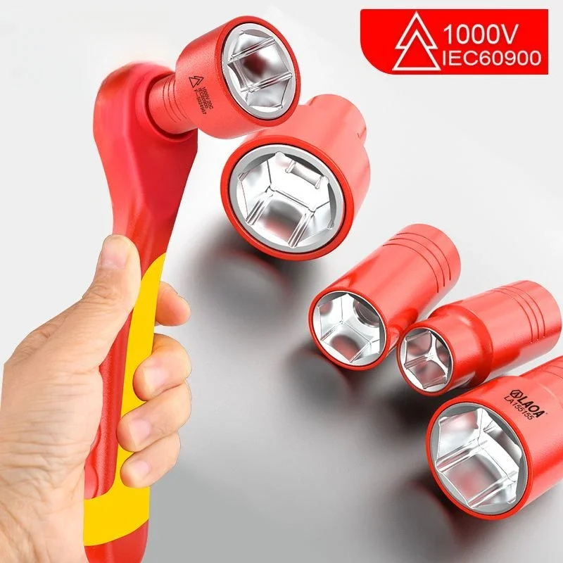 Insulated Socket Wrench VDE Pressure 1000V New Energy Electric Vehicle Maintenance Flying Wrench Wrench Sleeve