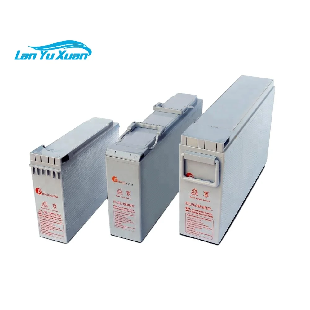 12v 150AH GEL Lead Acid Deep cycle battery ISO14001 ISO9001 Europe Front Terminal model