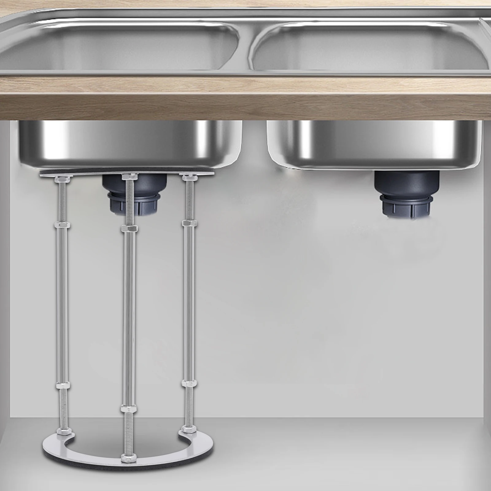 

7.1-11.8/11.4-18.9/18.1-26in Special Undermount Brackets Stainless Steel Legs Adjustable Sink for Kitchen and Bathroom