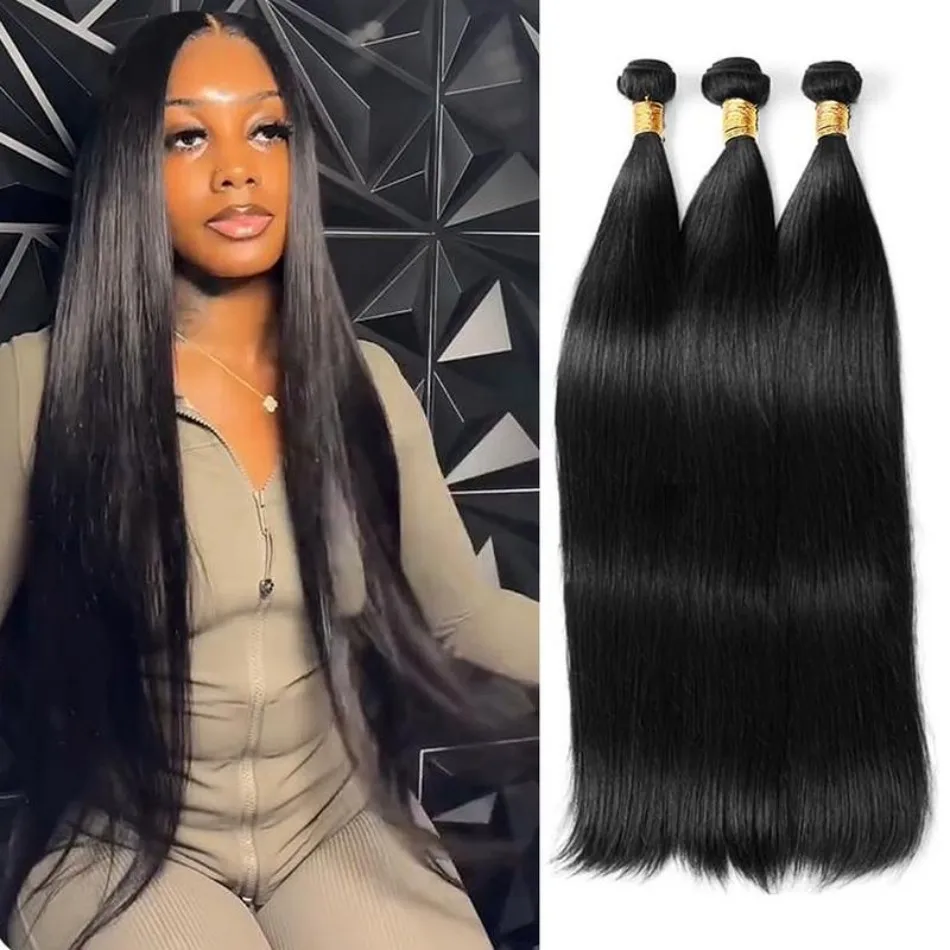 حزم من شعر طبيعي مفرود 10-32 بوصة اللون الطبيعي تمديدات شعر ريمي الباروكات البرازيلي الحزمة الأصلية 100% للنساء السود