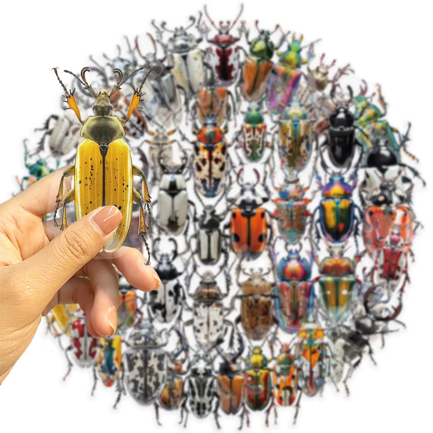 50pcs 귀여운 만화 곤충 딱정벌레 스티커 애완 동물 장난감 DIY 수하물 노트북 기타 스케이트 보드 전화 케이스 자전거 자동차 스티커