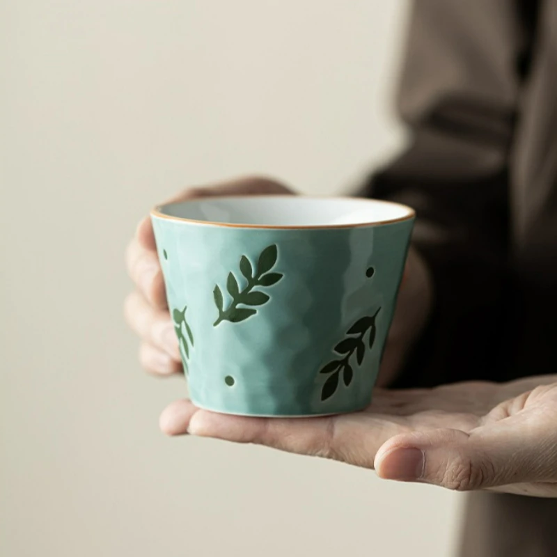 

Japanese Style Ceramic Teacup Creative Handmade Household Personal Cup Simple Teacup Office Kung Fu Master Cup Teaset New