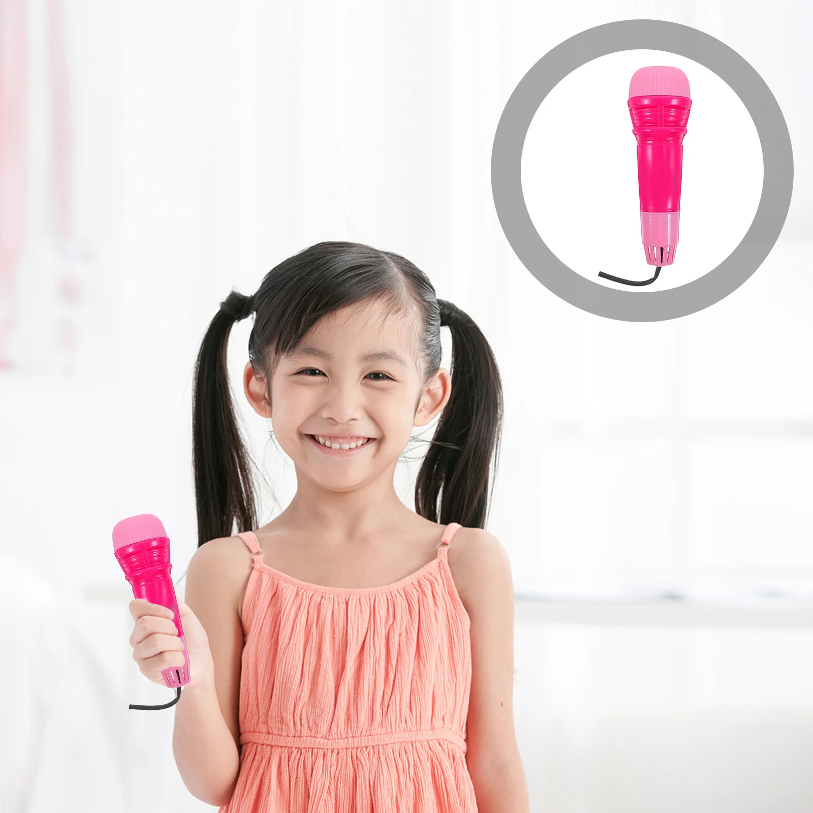 Micrófonos de eco simulados para niños, micrófono educativo de plástico, aprendizaje de música para puesta en escena de canto, 5 uds.