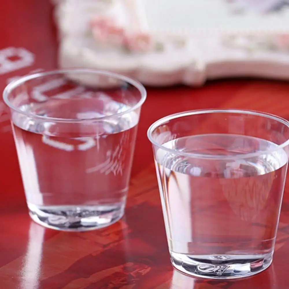 Eco-friendly Clear Plastic Disposable Party Shot Glasses Jelly Cups Tumblers