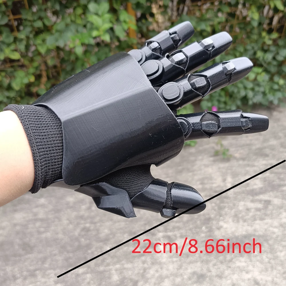 Mechanical gloves, made from 3D-printed PETG material, are flexible and have a highly mechanical look. Suitable for cosplay.