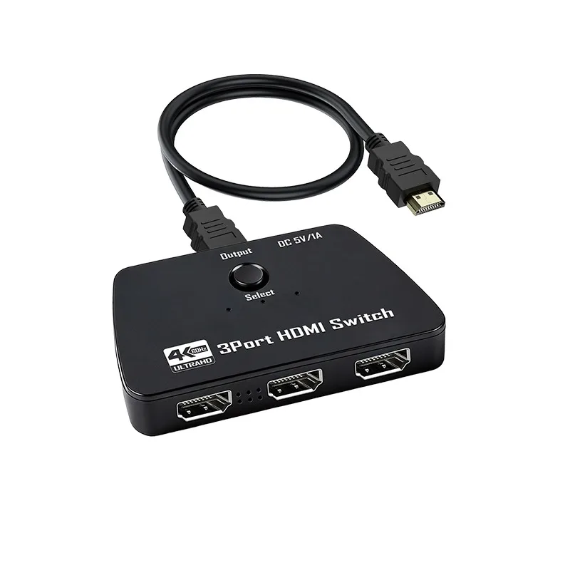 3 Port HDMI-compatible Switcher 4K 60Hz 2.0b, 3 in 1 Out with Remote, Supports HDCP2.2 Fire Stick 4K for HDTV Monitor