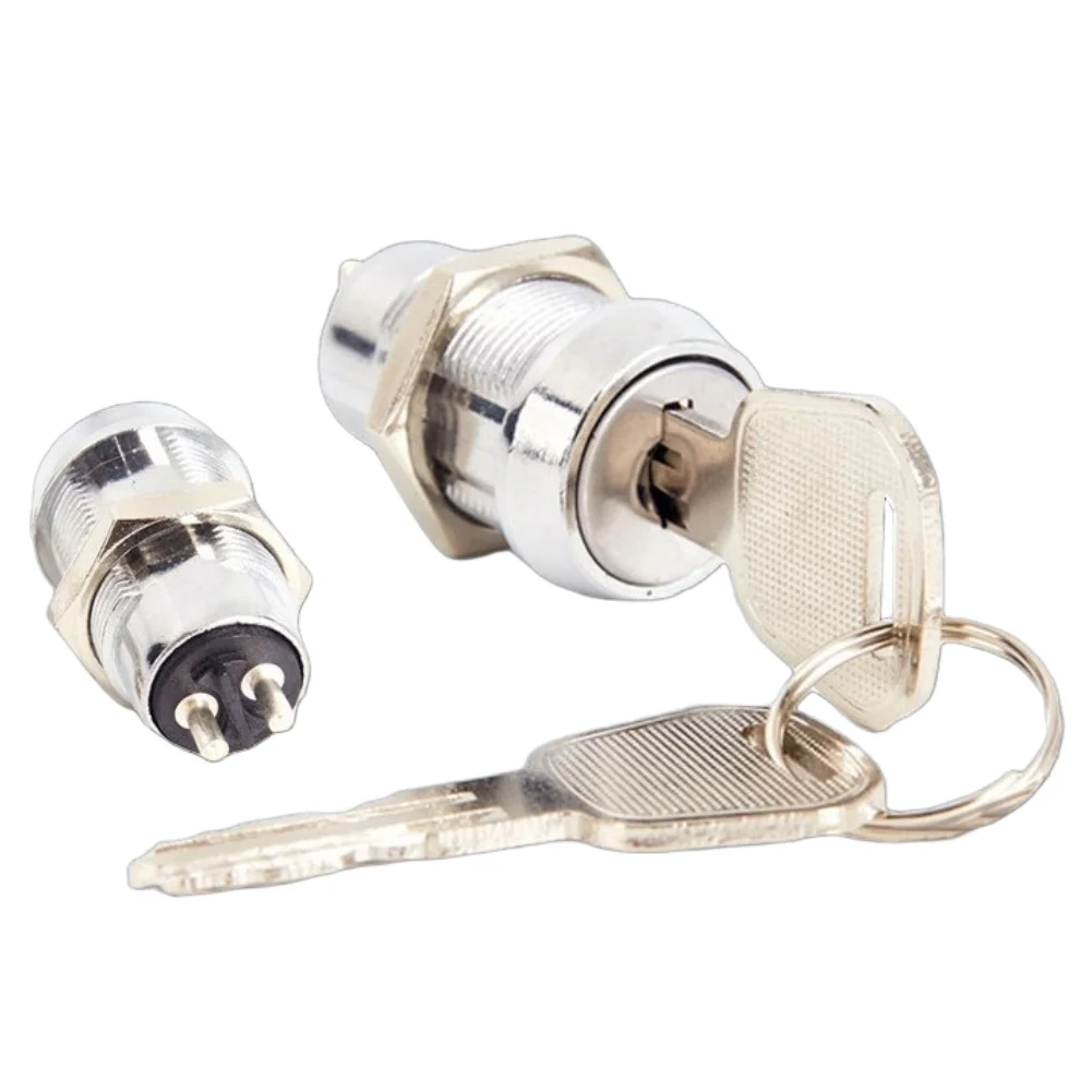 

For electric vehicle cabinet lock cylinder key switch zinc alloy with 19 millimeter size and two terminal pins