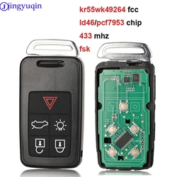 jingyuqin 5-przyciskowy zdalny kluczyk samochodowy 434Mhz ID46 Chip do Volvo XC60 S60 S60L V40 V60 S80 XC70 KYDZ Uncut Blade