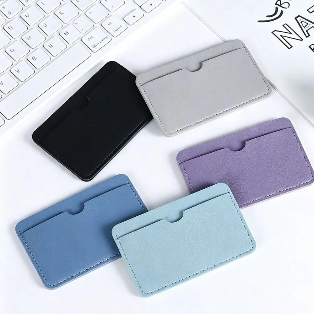 Ultra Slim PU Leather Card Holder Smooth Texture Portable Lightweight Bank Card Holder Compact Mini ID Card Protector