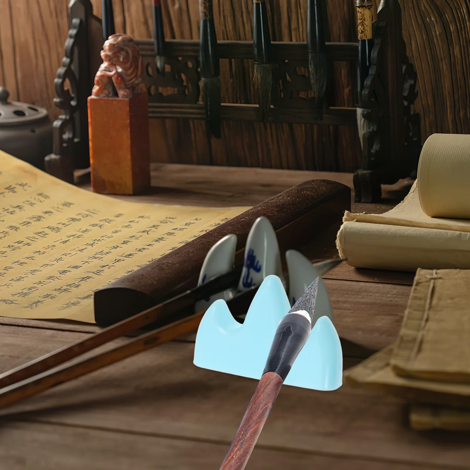 10 قطعة حامل قلم جبل البلاستيك فرشاة الخط بقية حامل لطلاء الحبر رسم أقلام ألوان مائية منظم سطح المكتب