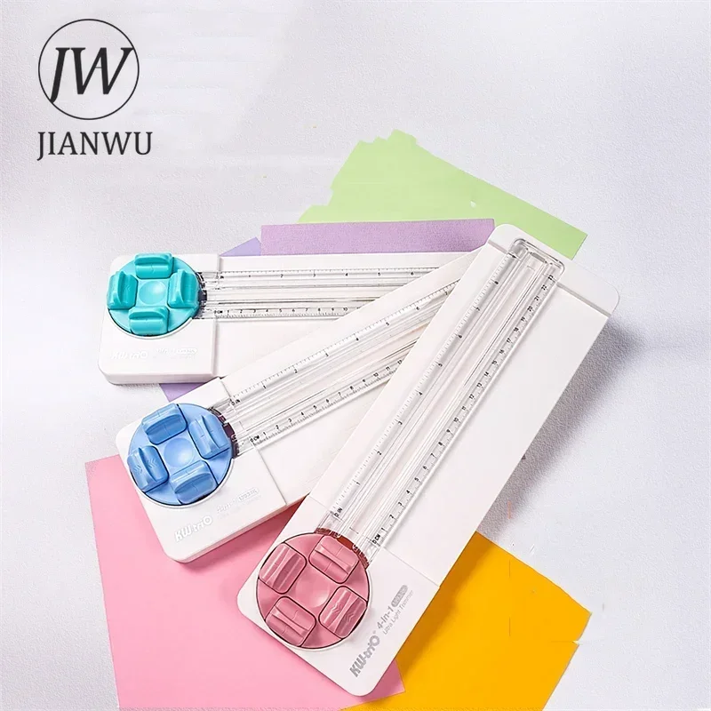 JIANWU Four-in-one Multifunctional Paper Cutter Art Material Cutting Tool Creative DIY Journal Student Supplies Stationery