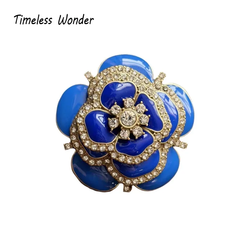 Timeless Wonder Fancy Zircon Enamel Floral Brooch Pins for Women Designer Jewelry Runway Top Luxury Cute Rare Sweet Mix 7511