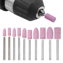 10PCS Abrasive Mounted Stone for Rotary Tools Grinding Stone Wheel Head Tool Accessories,3mm Shaft Mounted Ceramic Grinding Head