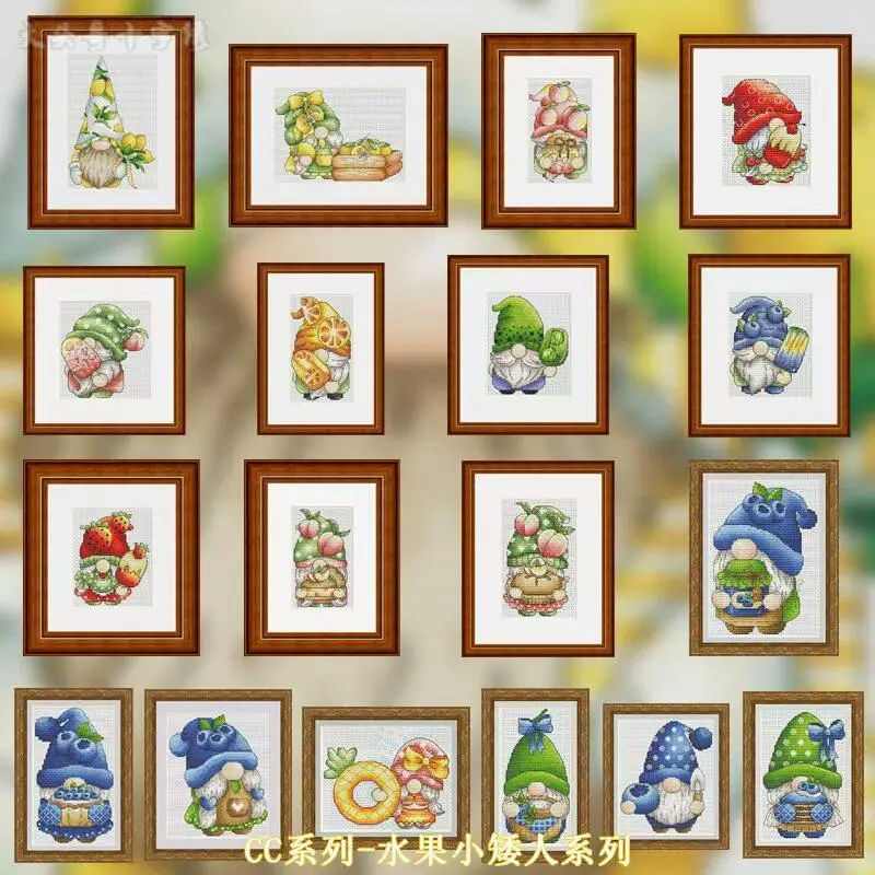 【CC Series - Fruit Dwarf Series】Beginner DIY Stamped Cross Stitch Kit 11CT 14CT 16CT Pre Printed Canvas Cotton Thread Needlework