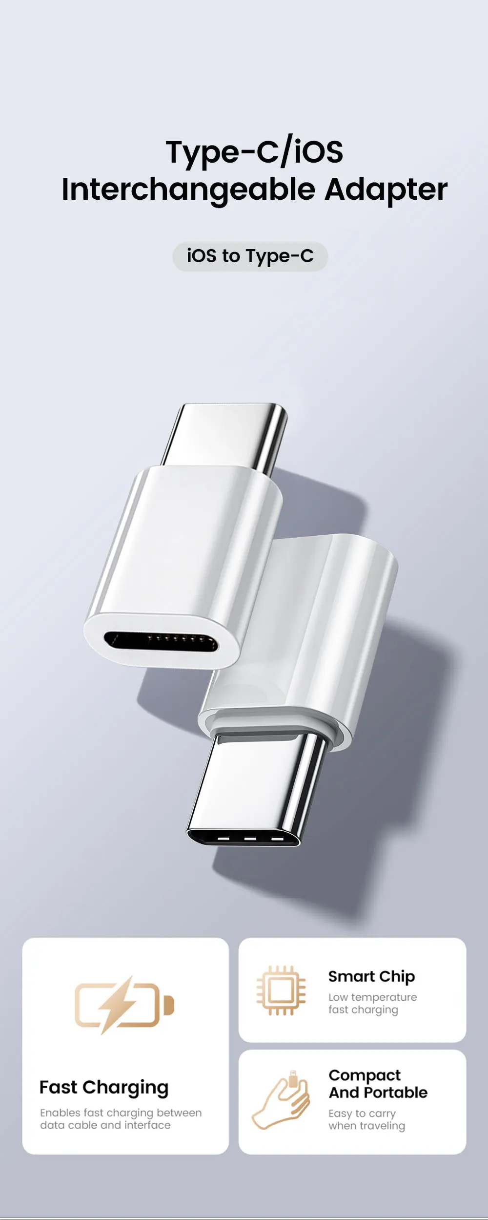 USB C To Lightning Adapter For iOS Male to Type C Female Converter Fast Charging For iPhone 16 Type C IOS Data Transfer Adapter