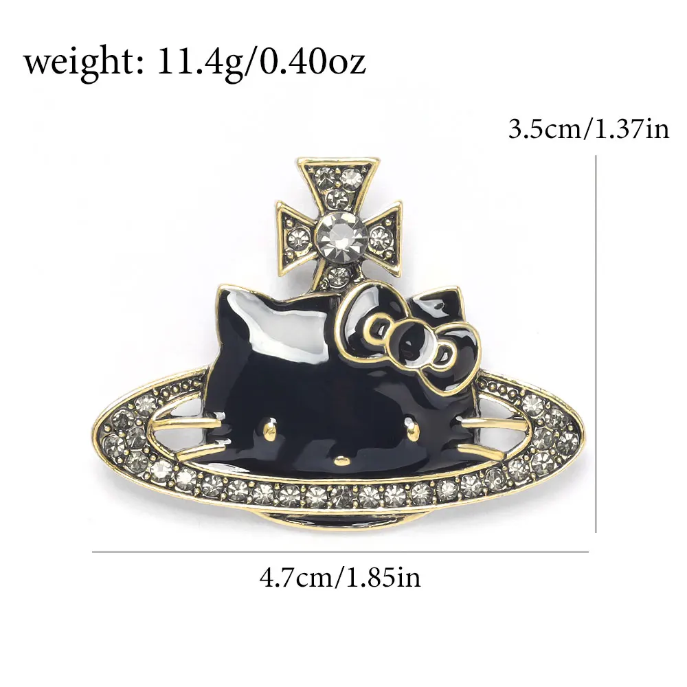 1PC 만화 키티 크리 에이 티브 브로치 Kawaii 토성 Kt 배지 핀 애니메이션 주변 장치 멋진 소녀 장식 휴일 선물