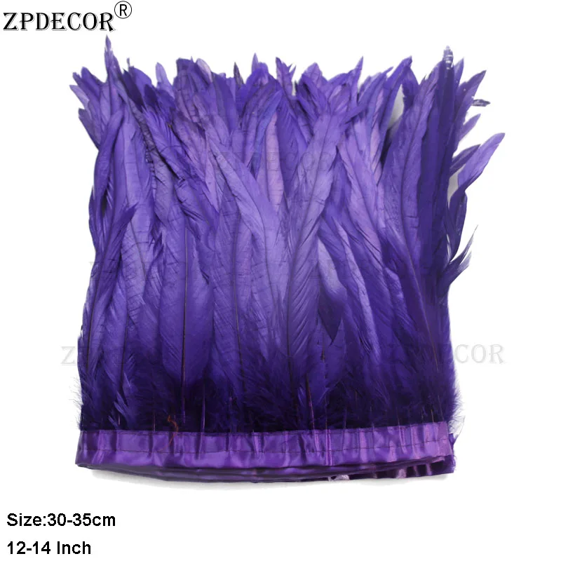 ZPDECOR Rooster Feather Trim 30-35cm/12-14 Inch Chicken Feathers Trim for Crafts And Decorations