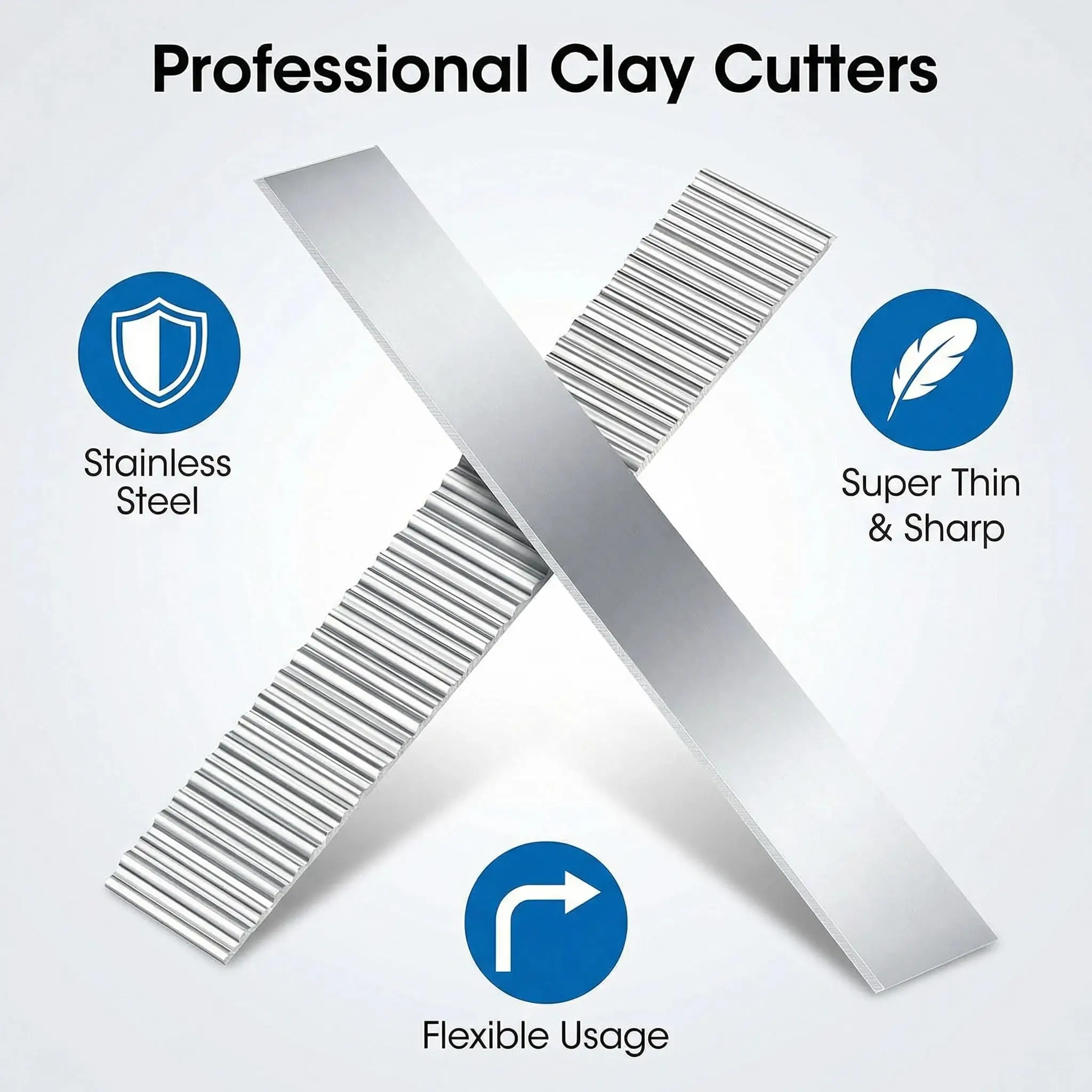 5Pcs Polymer Clay Cutters Set DIY Flexible Stainless Steel Clay Polymer Clay Cutter Blade Ceramic Tools Modeling
