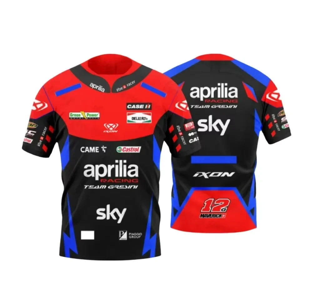

New Outdoor Extreme Sports Racing Suit, Motorcycle Rally Riding Suit, Fashionable 3D Printed Short Sleeved T-shirt Top 6XL