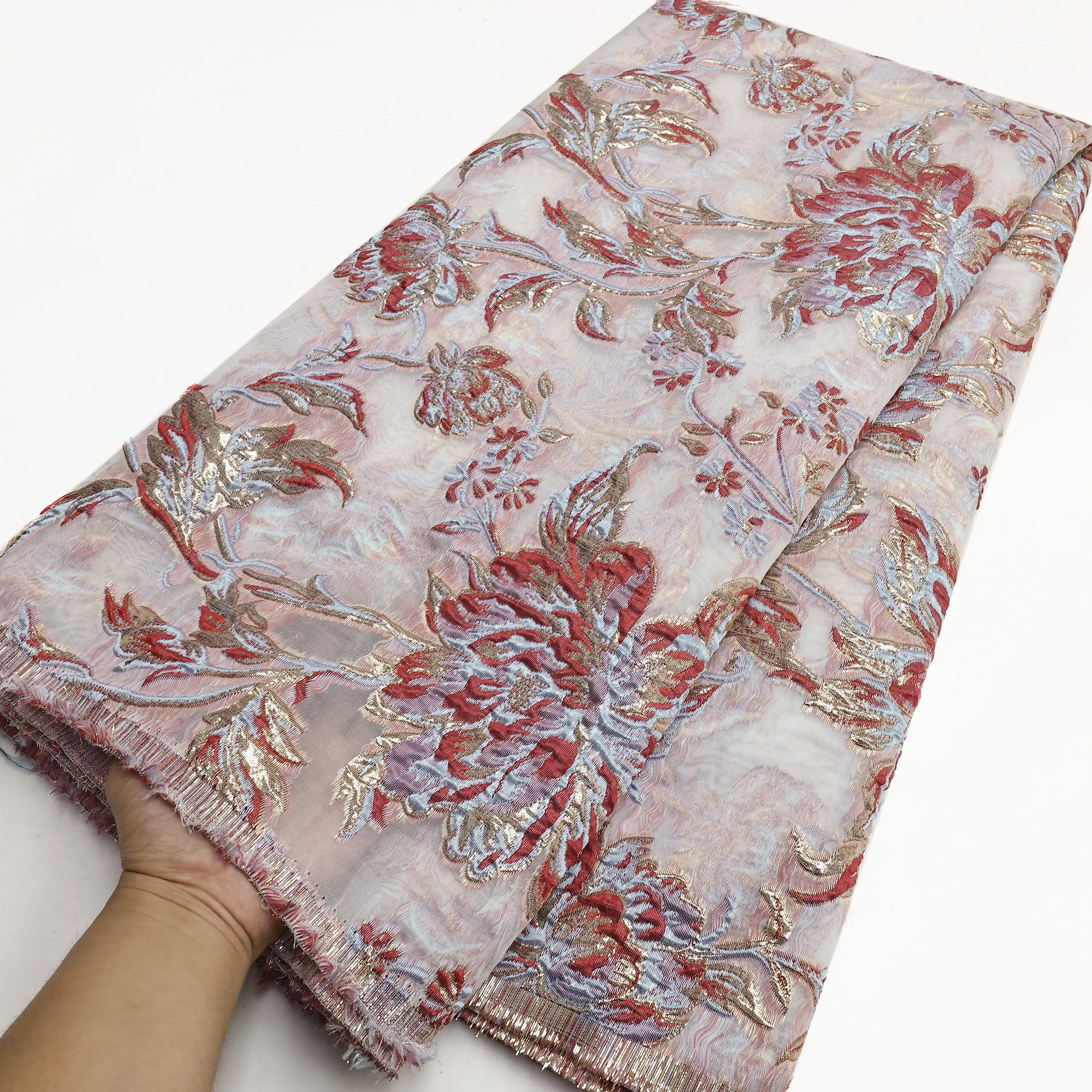 

2025 Высокое качество африканский нигерийский тюль кружевная ткань органза вышивка гипюровое вечернее платье парчовое жаккардовое французское платье 5 ярдов