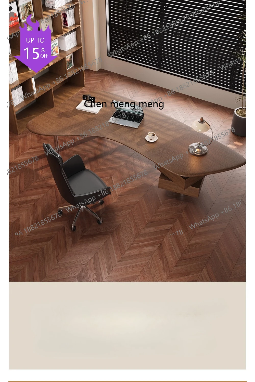 X188 Italian Style Solid Wood Bedroom Computer Desk Study Desk Simple Boss Office Desk Light Luxury High-end Feel