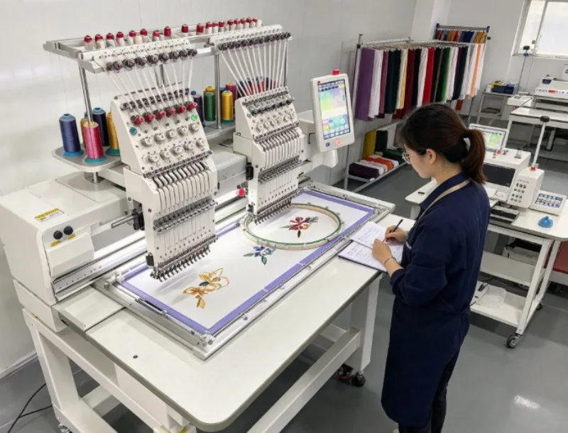 Industrial 12 Needle Embroidery Machine With Large Embroidery Area And High Speed For Bulk Uniform Production