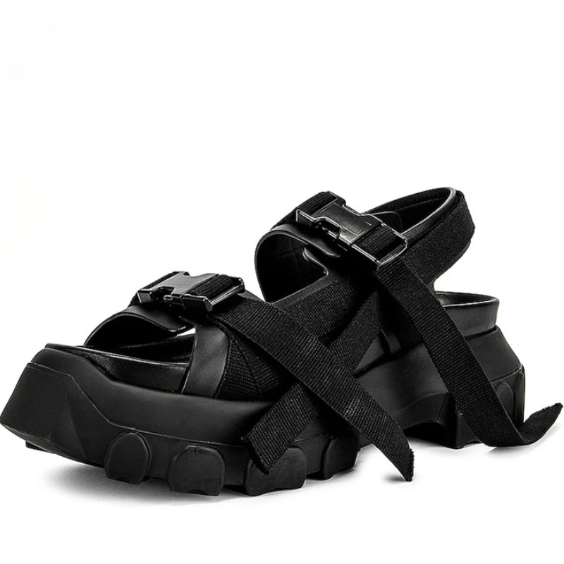 Roman Sandals Shoes for Men's and Women's Summer Couple's Comfortable High Top Sandals Casual Open Toed Sponge Bottom Beach Shoe