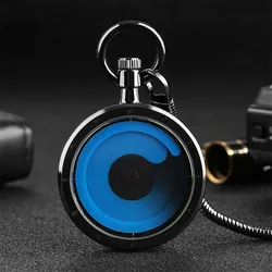 Vintage kreatywny gramofon Dial kieszonkowy zegarek kwarcowy luksusowa moda wąż na łańcuszku Fob wisiorek zegar człowiek torba w stylu Retro zegarek prezent